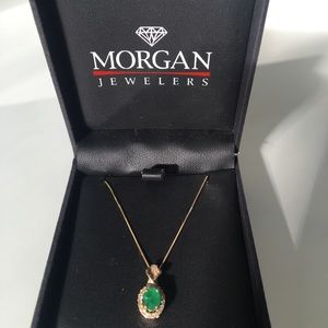 14kt Gold, Emerald & Diamond Pendant